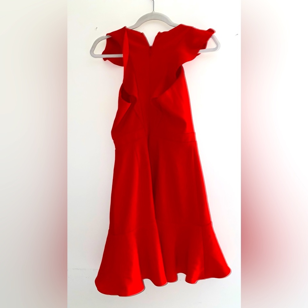 High neck ruffle dress